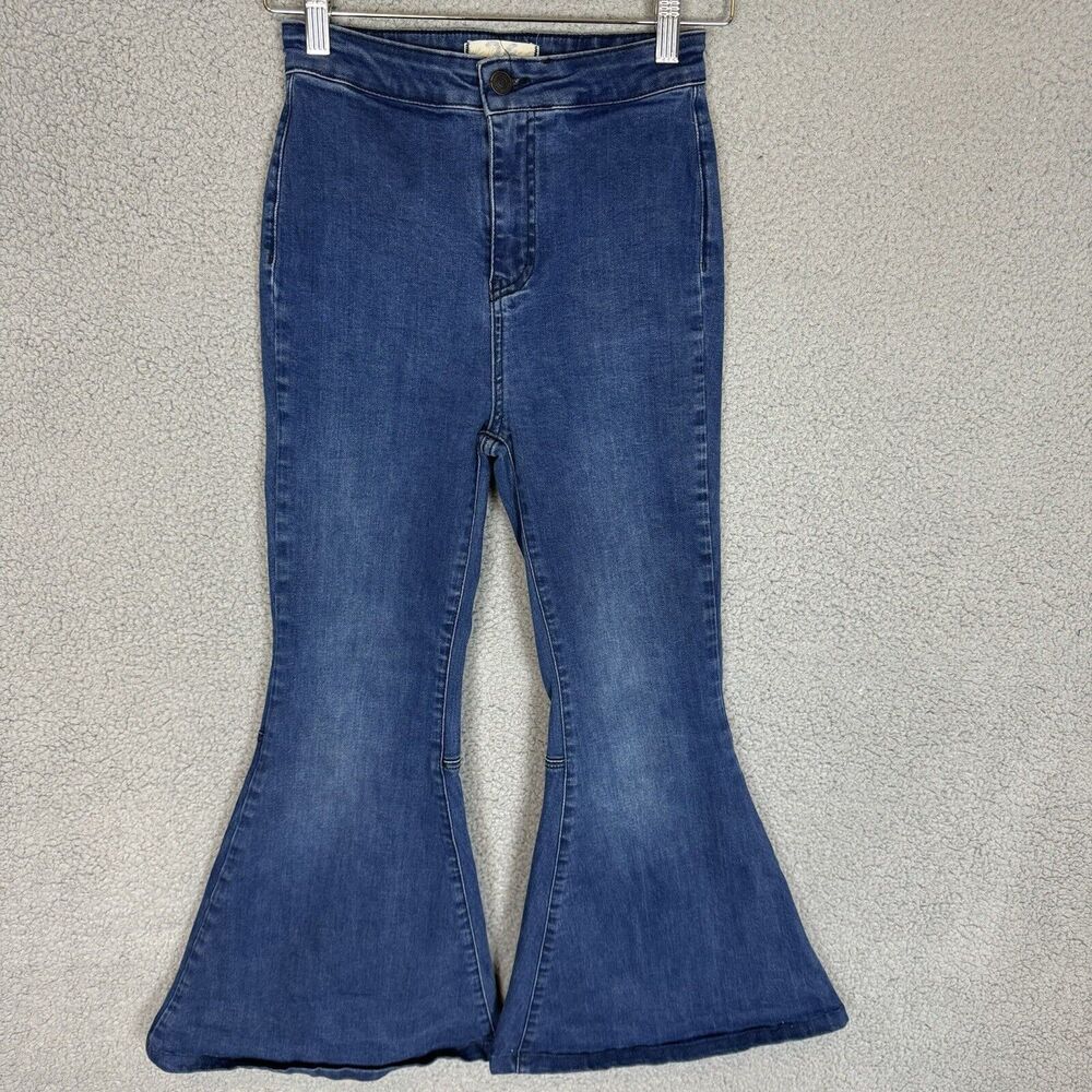 Free People Jeans Womens 26 Blue Just Float on Flare We The Free Denim Stetch
